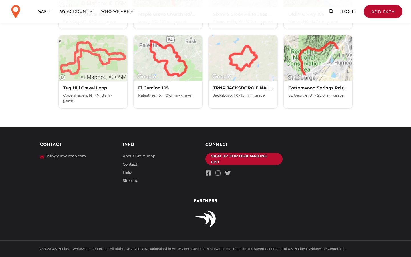 Gravelmap footer today