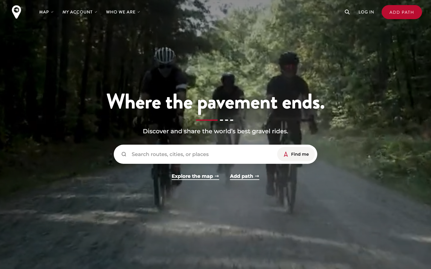 Gravelmap home page today